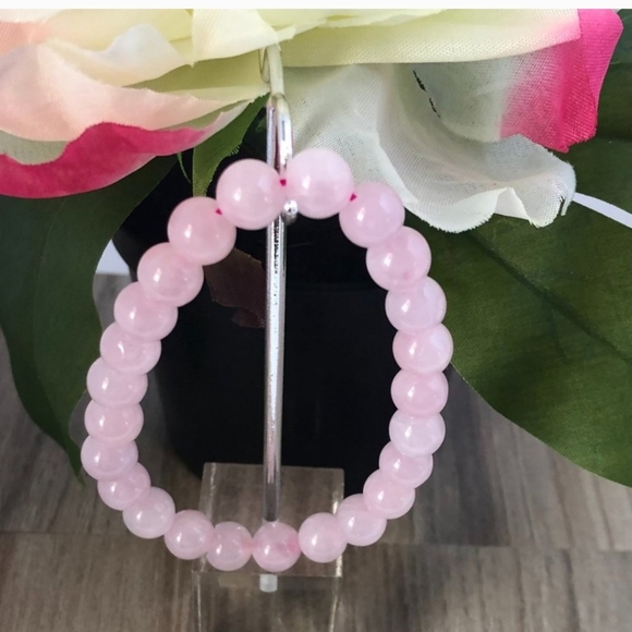 Rose Quartz Natural Stone Bracelet - Picture 1 of 4